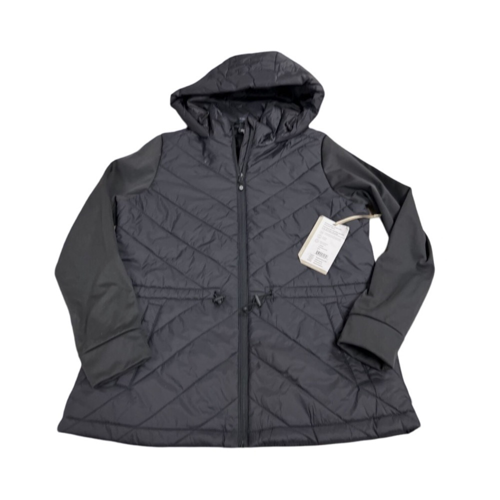 Mondetta Outdoor Project Black Mixed Media Puffer Hooded Jacket NWT Size M